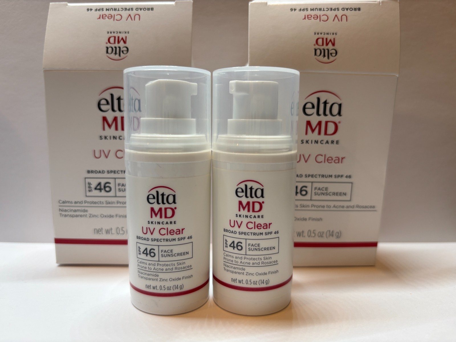 2 x Elta MD UV Clear Broad Spectrum SPF 46 Suncreen 14g 0.5oz EXP 12/2027 NEW