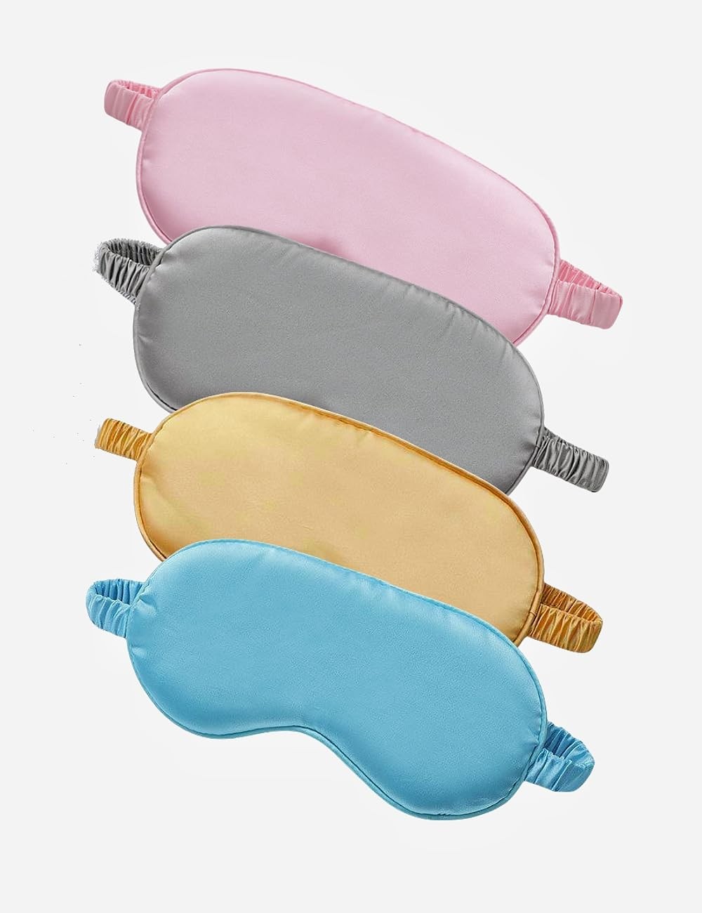 Bepisof Adjustable Satin Sleep Mask, Eye One Size, Gray, Pink, Blue, Yellow