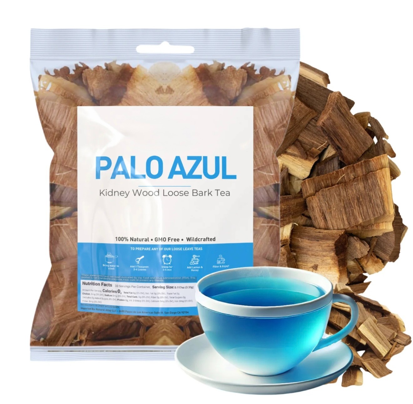 Palo azul o kidneywood tea Palo Dulce Te Blue stick kidney wood MADE IN MEXICO