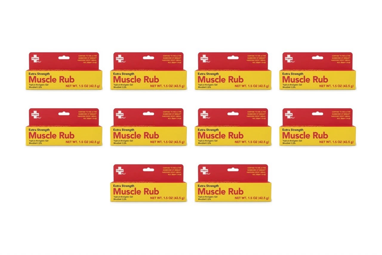 Thera Plus Extra Strength Muscle Rub Gel 1.5oz 10-Pack Fast Relief Joint Pain