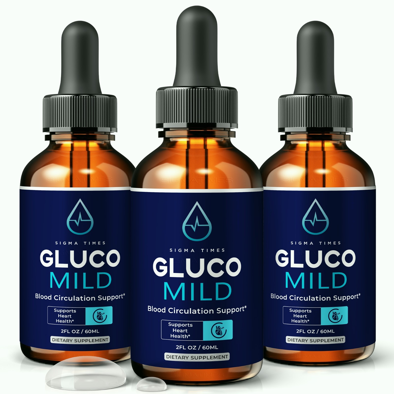 Gluco Mild Drops, Liquid Supplement for Heart Health & Blood Support – 3 Pack