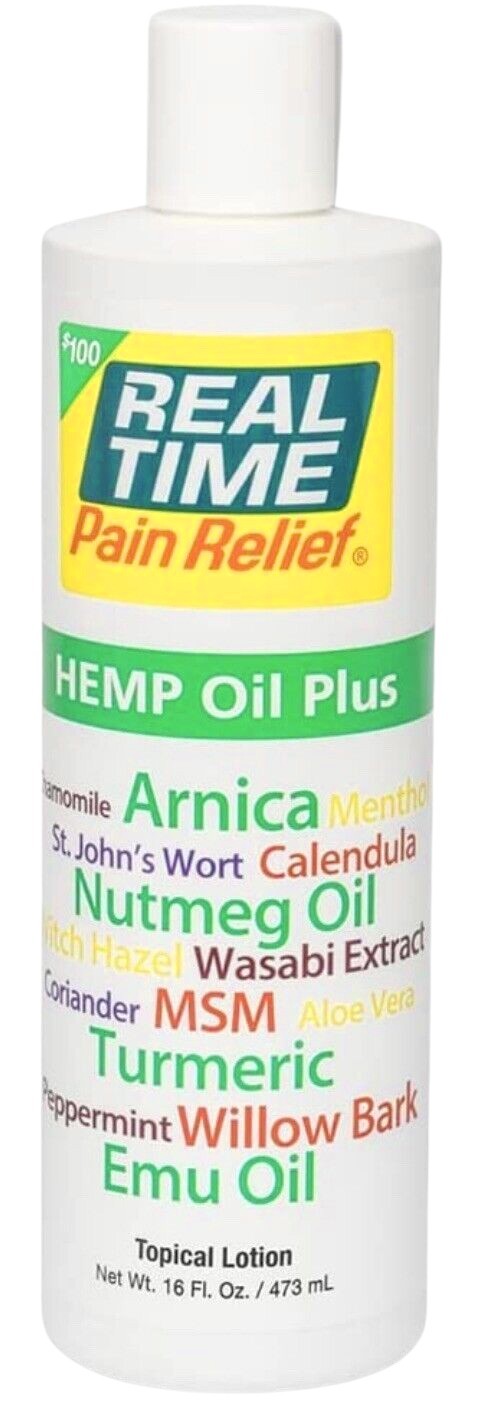 Real Time Pain Relief HEMP OIL PLUS HOP 16oz