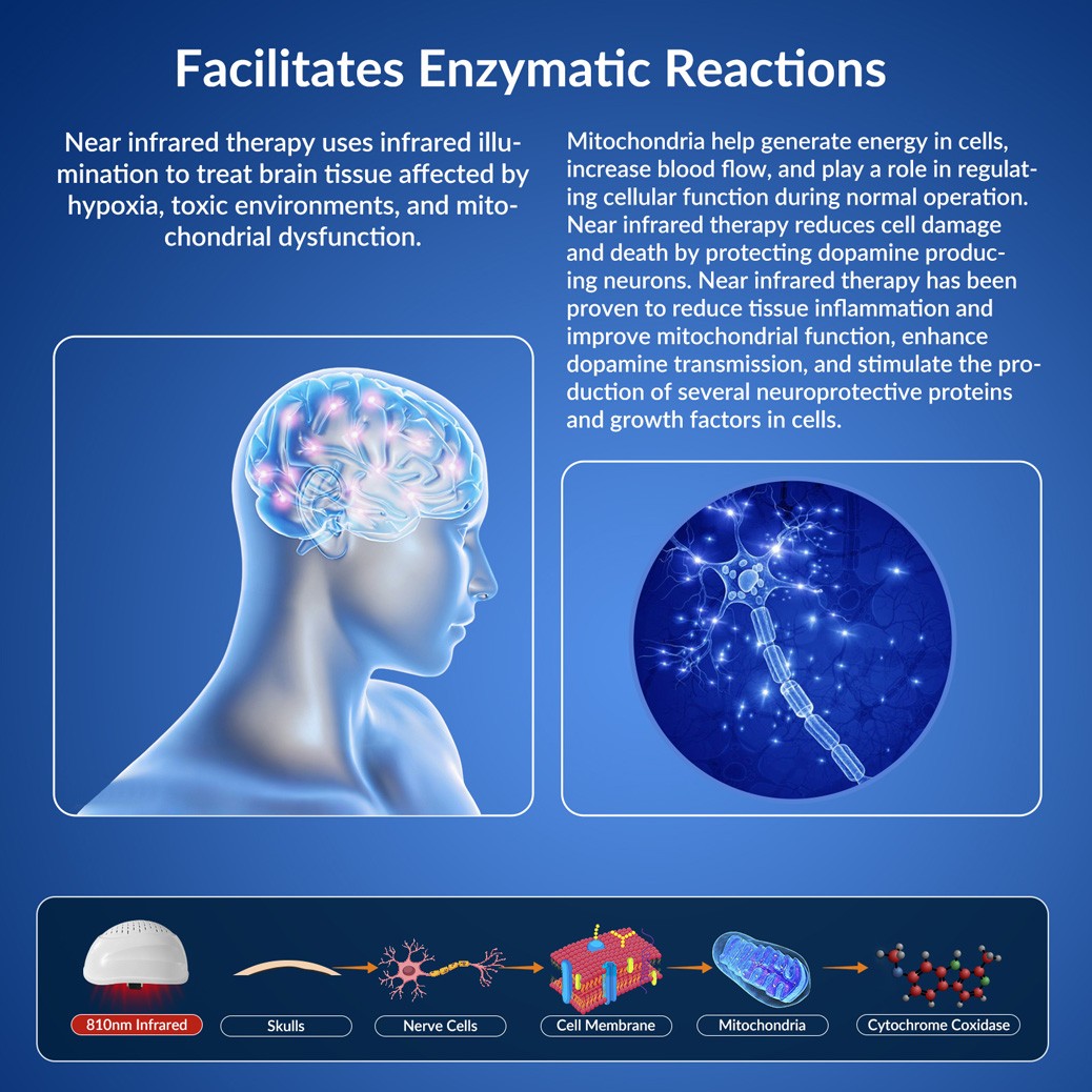 Cognitive Improvement Focus Memory Boost 810nm NIR Light Therapy Brain Device