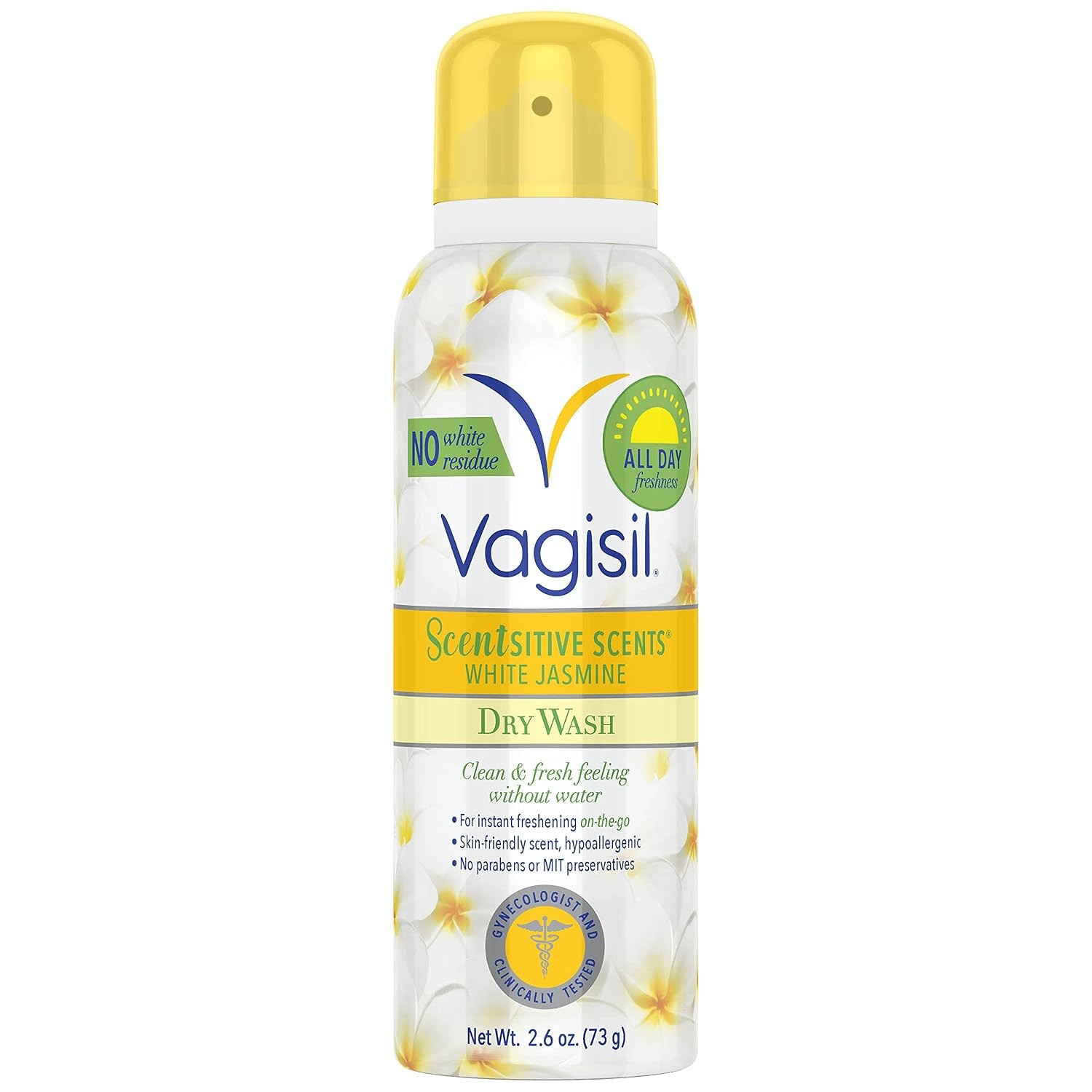 Vagisil Scentsitive Scents White Jasmine Dry Wash Spray 2.6 Oz