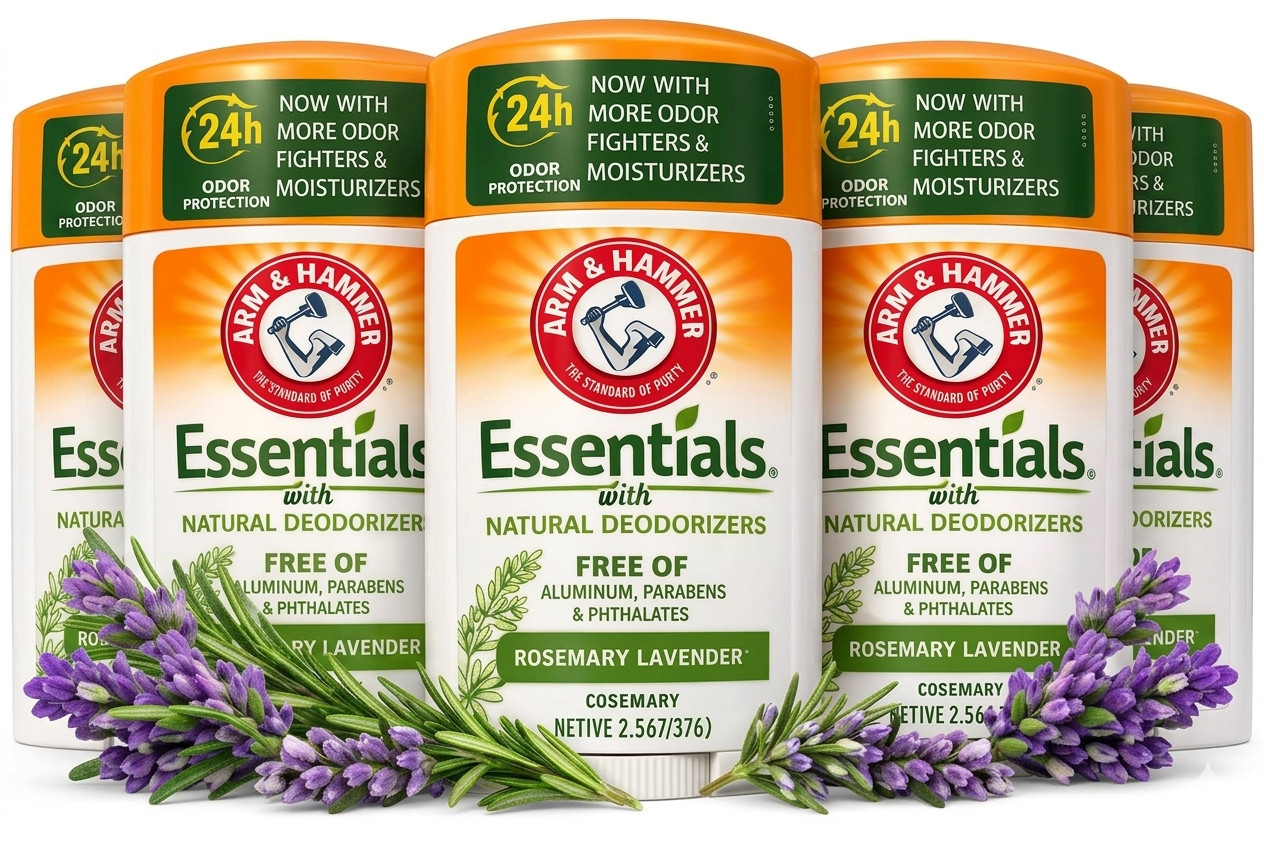 Arm & Hammer Deodorant 2.5oz Essentials Fresh X 5 Packs Rosemary lavender
