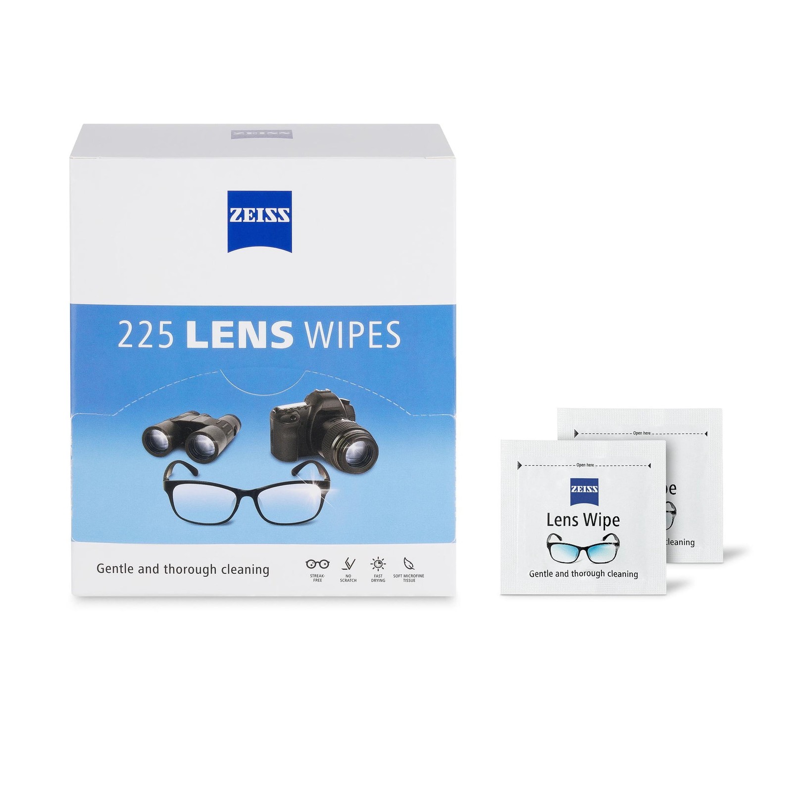 ZEISS Lens Cleaning Wipes 225 Ct Pre-Moistened Streak-Free Eyeglass Clean