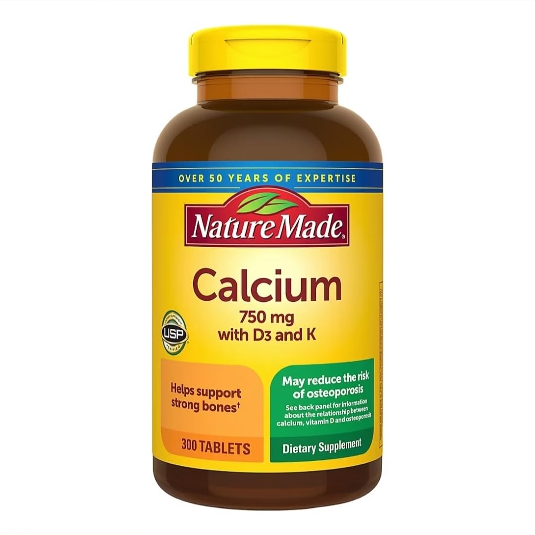 Nature Made Calcium 300 Tablets 750 MG with D3&K 300 Count (Pack of 1)