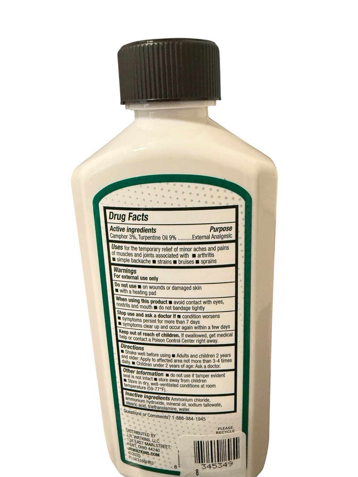 J.R. Watkins White Cream Liniment External Analgesic 11 fl oz Rare