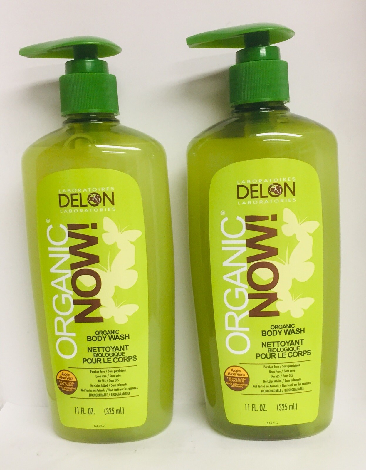 2 Bottles Delon Organic Now! Body Wash 11 fl oz (325 ml) Each