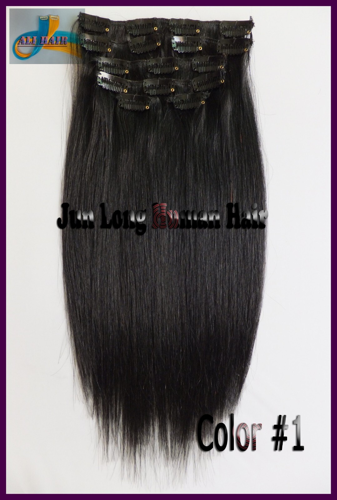 10PCS 190g Clip In 100%Real Human Hair Extension Double Weft Full Head Any Color