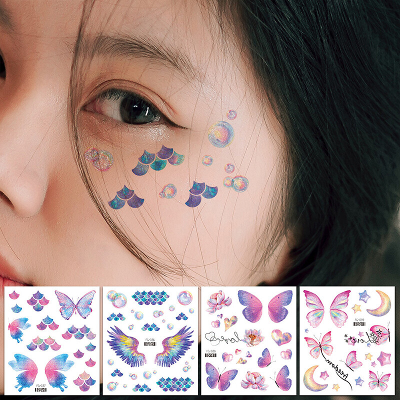 Body Art Glittering Tattoo Stickers Butterfly Tattoo Stickers Face Stickers DIY