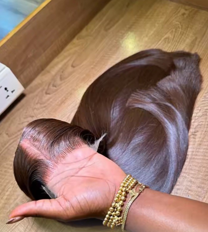 20 inche Chocolate Brown 13×4 HD Transparent Straight Lace Front Wigs Human Hair