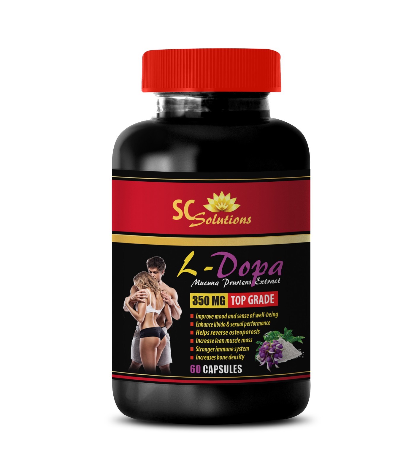 immune system support, L-DOPA 99% Extract 350mg, dopamine supplement 1B