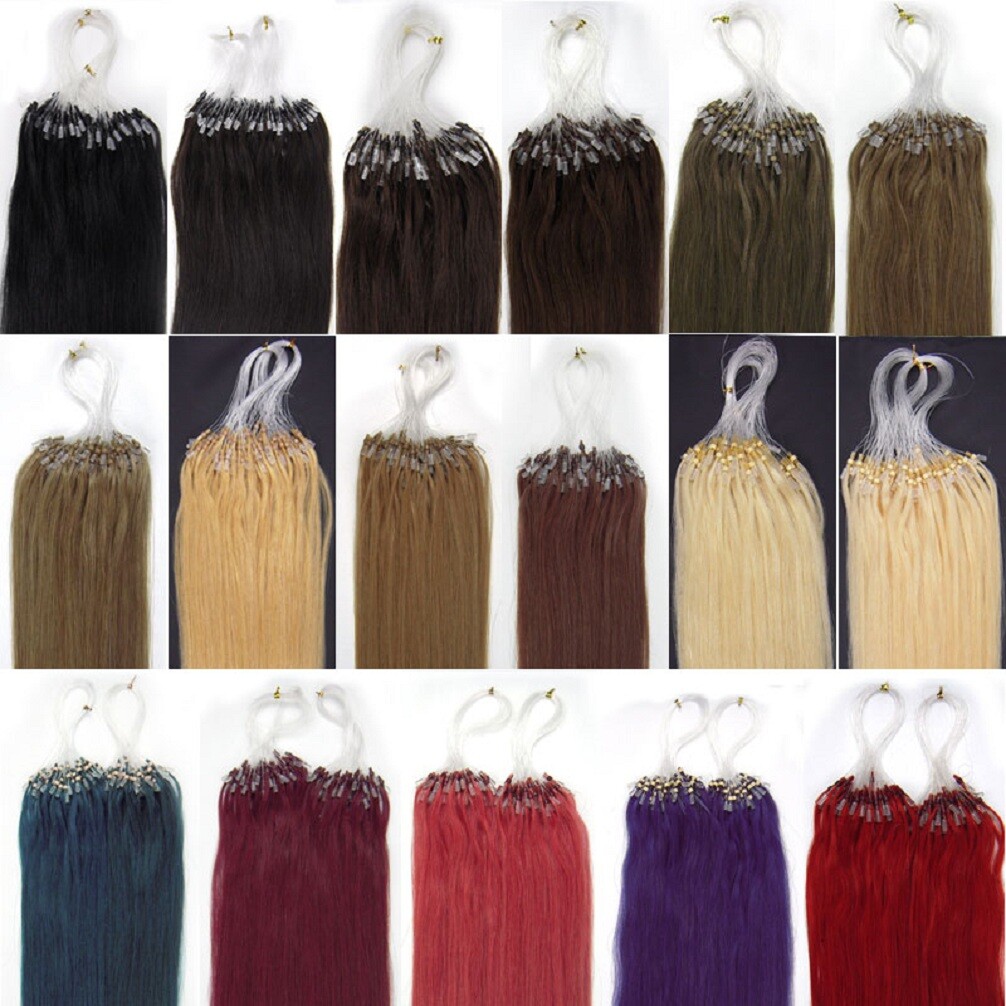 Micro Ring Loop Tip Human Hair Extensions MicroBeads Link Brazilian Hair Natural