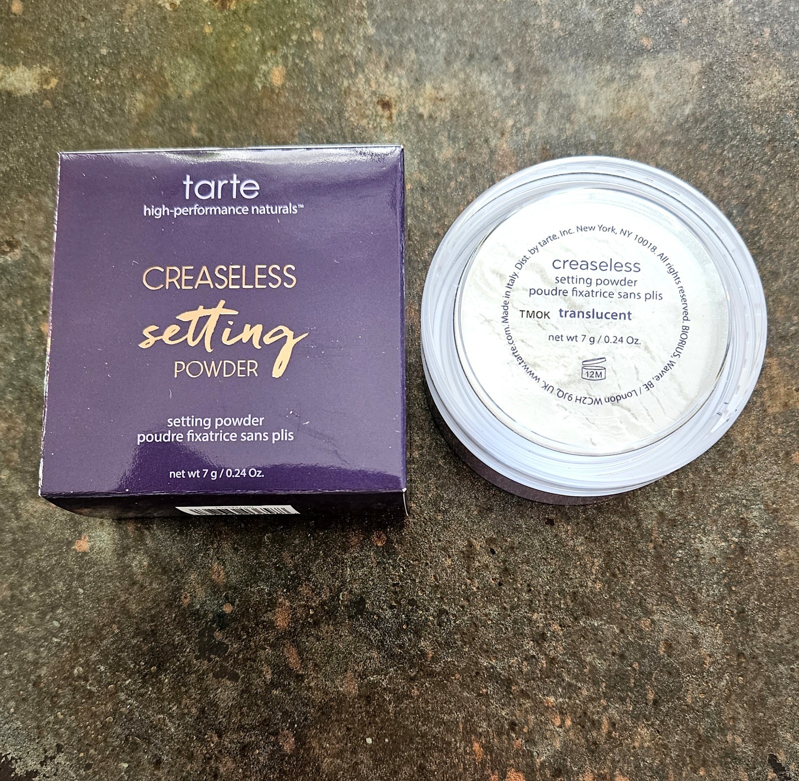 Tarte Creaseless Translucent Loose Setting Powder & Puff .24 oz NIB! $37 MSRP