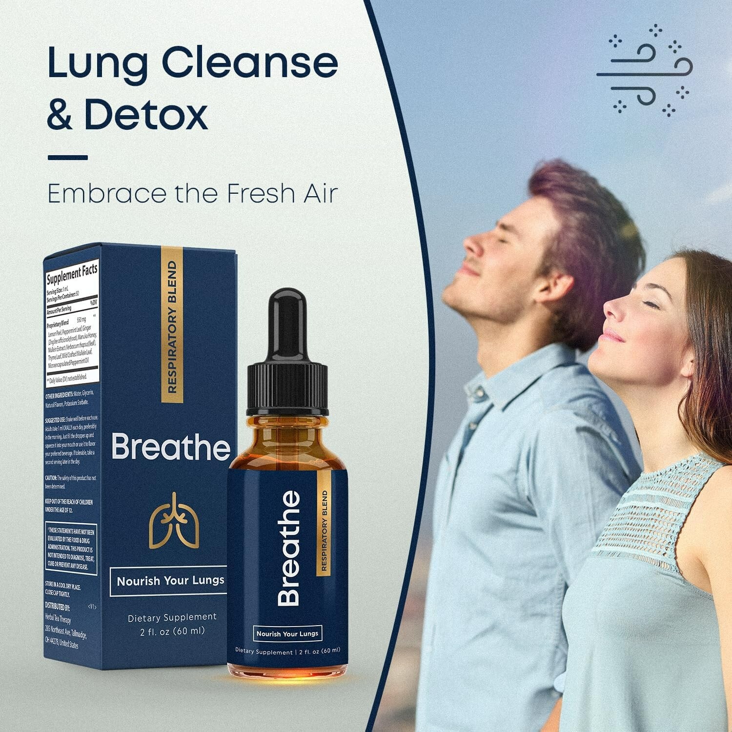 BREATHE 8-IN-1 Mullein Drops For Lungs Detox & Lung Cleanse | Peppermint, Thy…