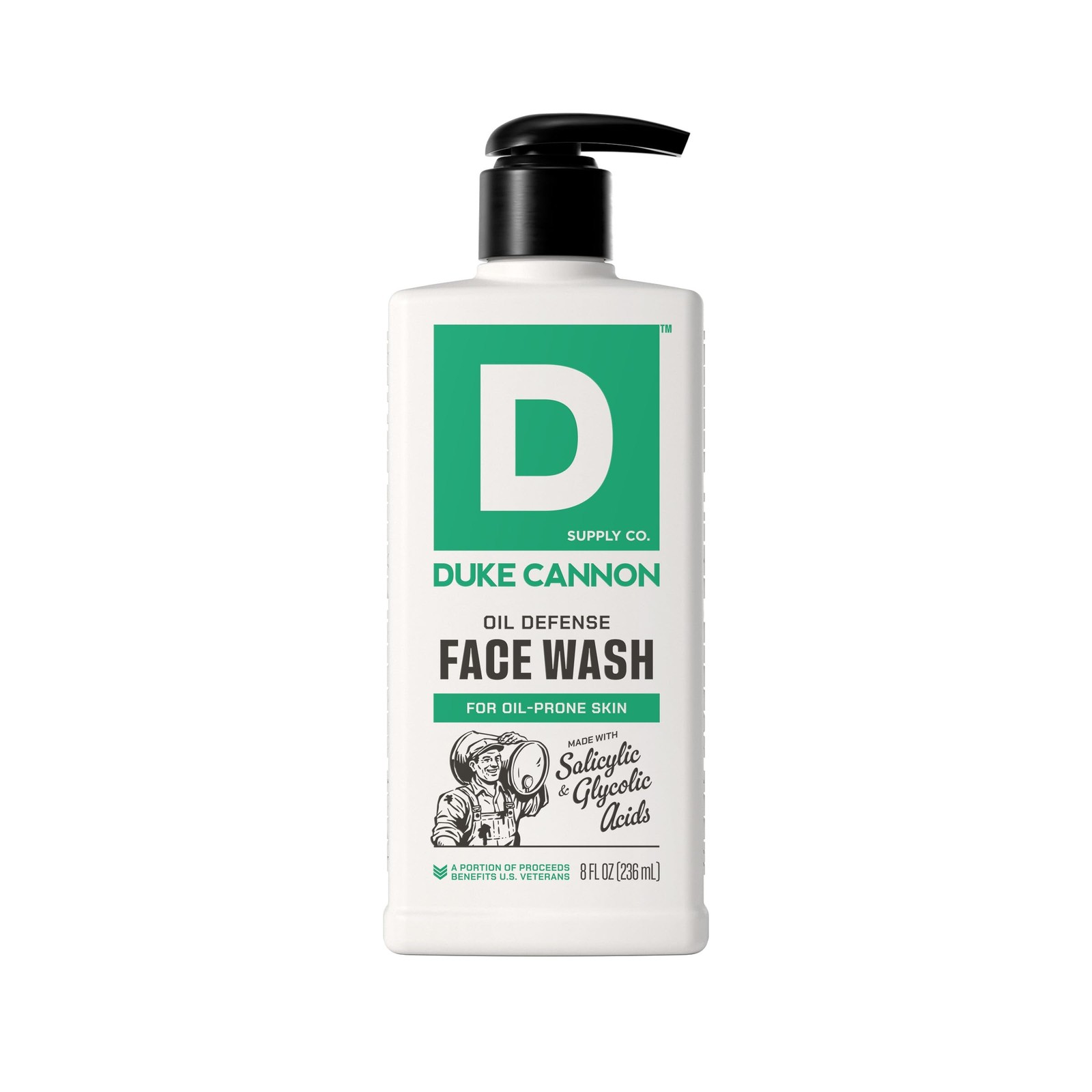 Duke Cannon Oil Defense Face Wash for Men – 8 8 Ounce (Pack of 1), Off White