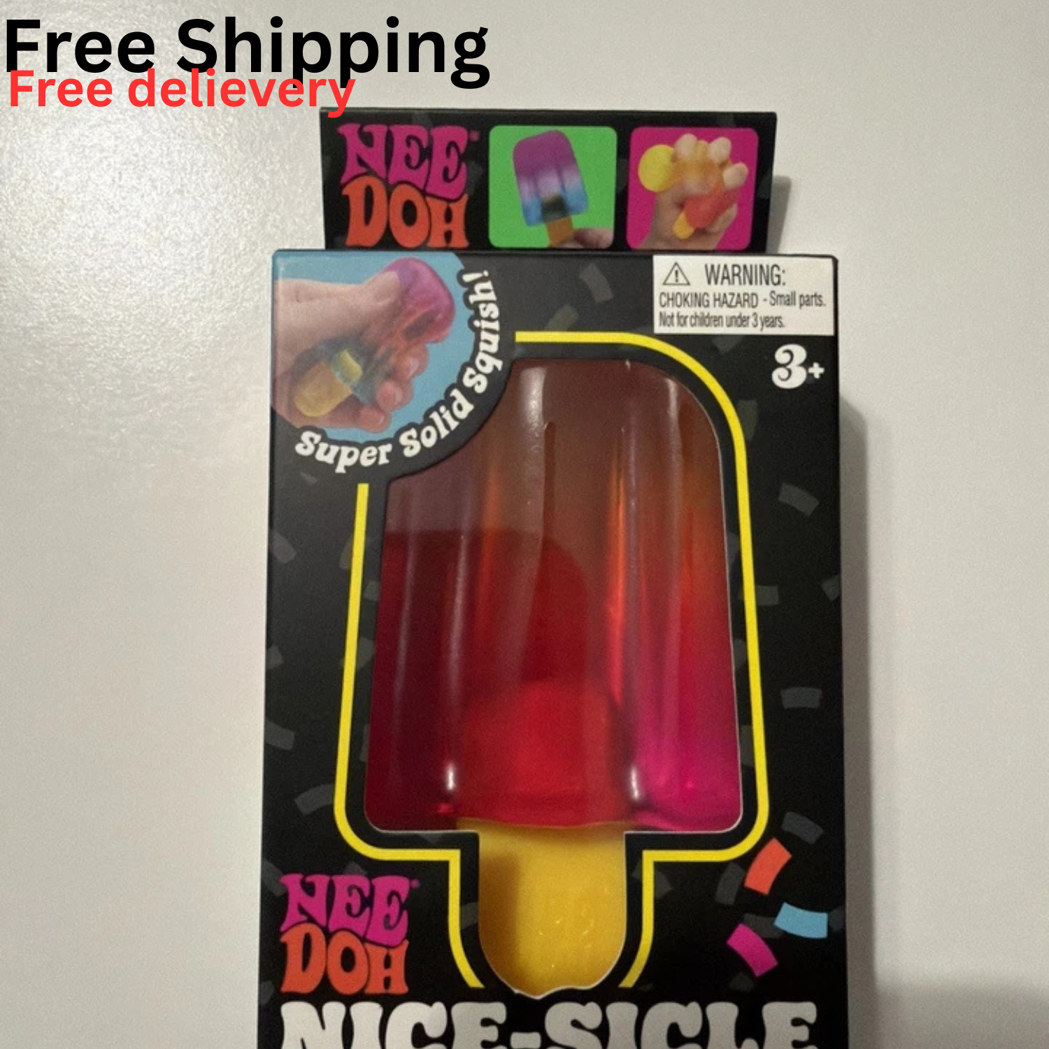 NeeDoh Nice-Sicle Fidget Squish Toy Popsicle Nee Doh Squeeze Orange- SEALED
