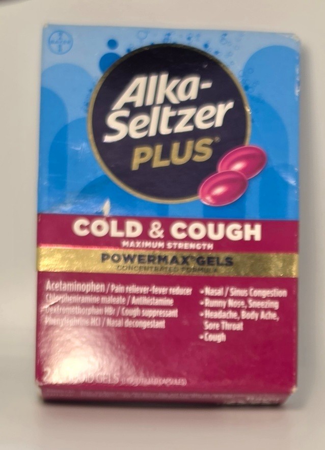 Alka-Seltzer Plus Maximum Strength 07/26 Powermax Cold Cough Liquid Gels 11/2026