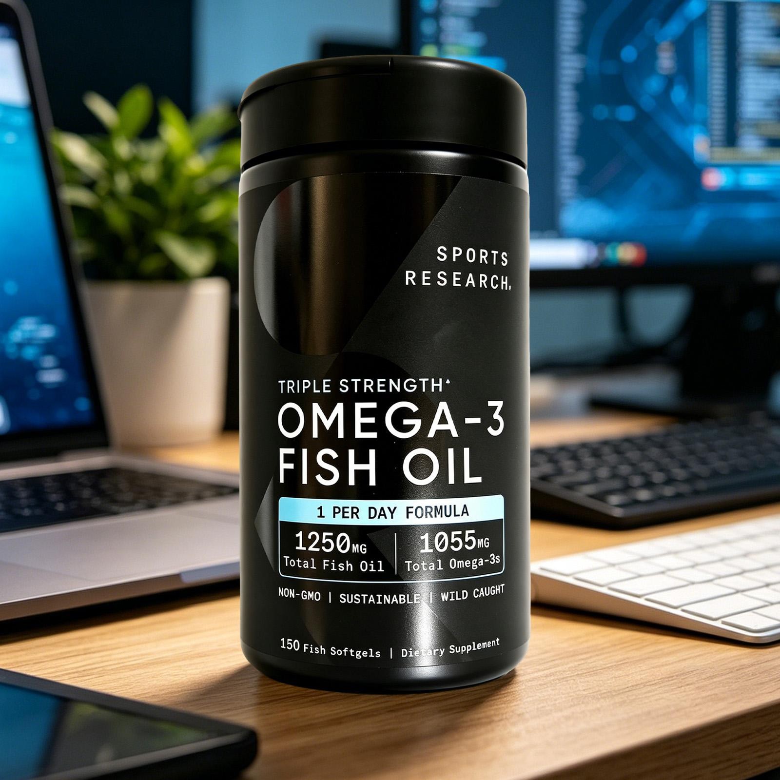 Sports Research Triple Strength Omega-3 Fish Oil, 150 Fish Softgels