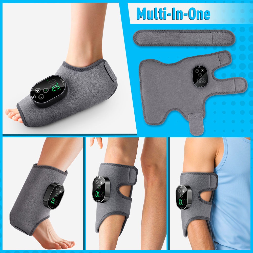 3000mAh Electric Foot Ankle Massager Brace Pain Relief Heating Vibration Therapy