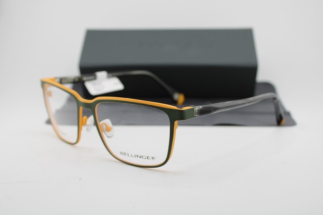 NEW BELLINGER DENMARK BOLDLINE-A23 C3554 GREEN ORANGE AUTHENTIC EYEGLASSES 54-17