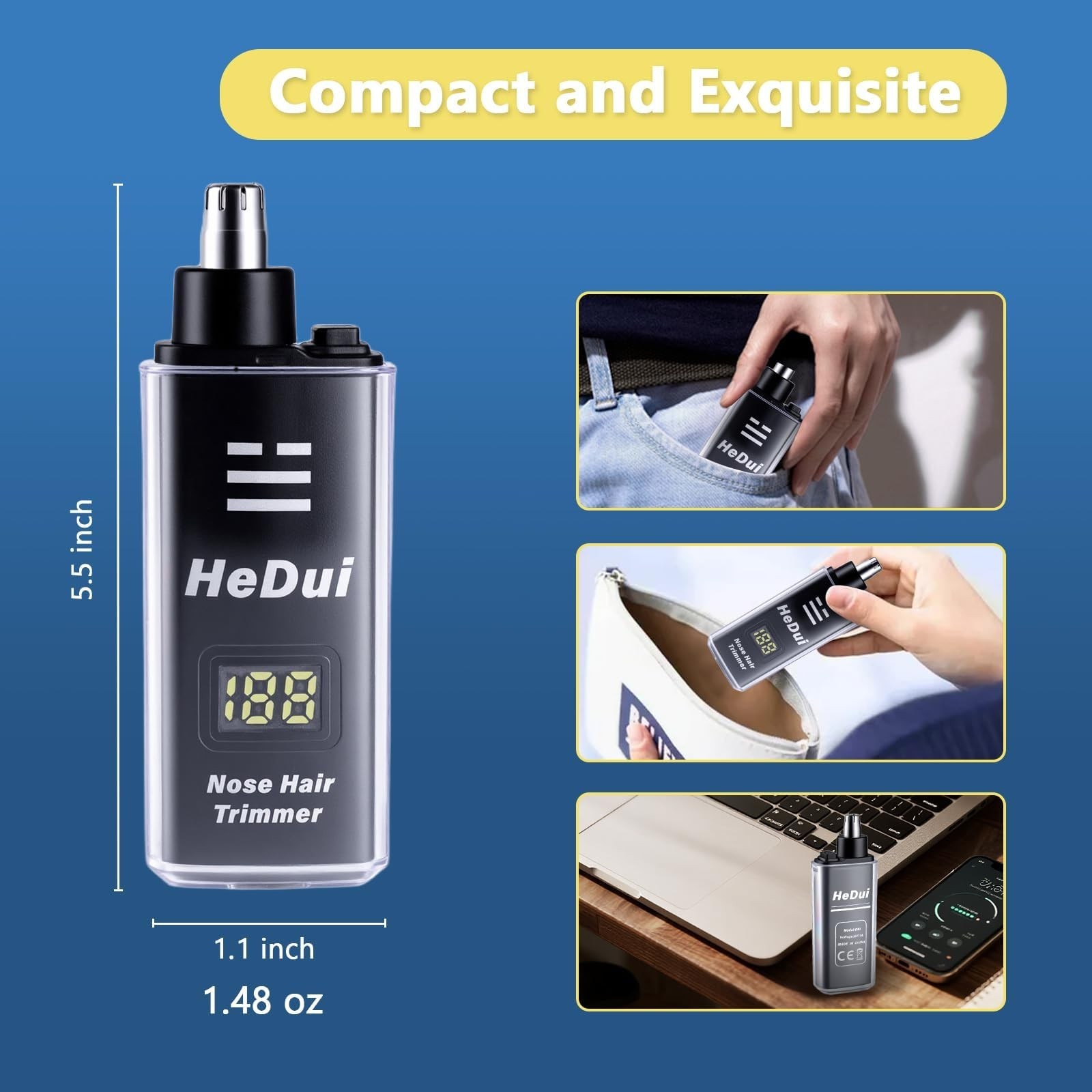 20 Pack USB Rechargeable Nose Hair Trimmer for Men & Women, Dual Edge, Easy Clea