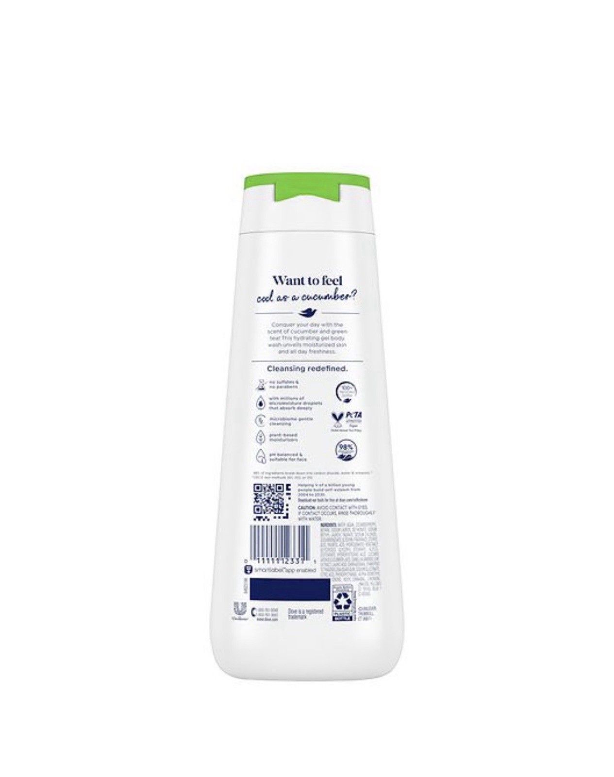 Dove Refresh Moisturizing Body Wash Cucumber & Green Tea Scent 20 fl oz ( 4Pack)