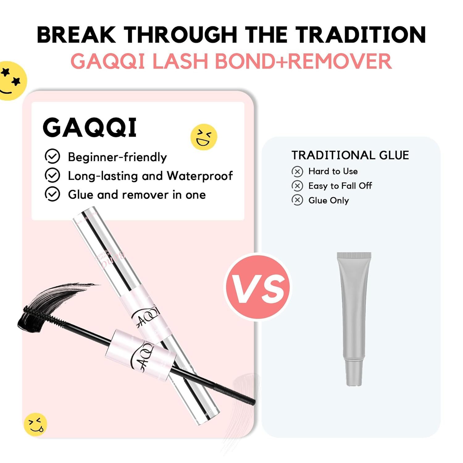 GAQQI Lash Bond and Remover 2 in 1, Waterproof Lash Cluster Glue & Lash Remover,