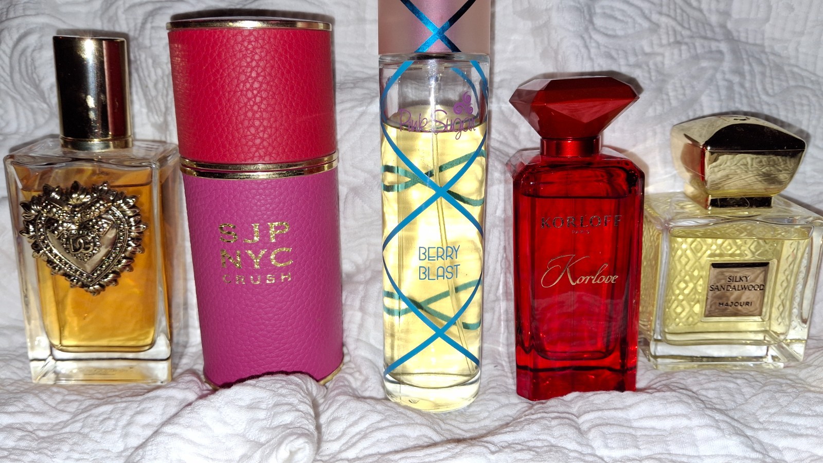 LOT OF 5 PERFUMES ~ D&G, MAJOURI, KORLOFF, AQUOLINA, SJP… WITH FREE SAMPLES!