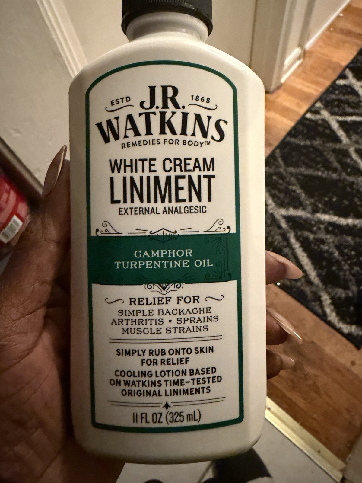 J.R. Watkins White Cream Liniment Topical Pain Treatment Camphor 11 fl oz
