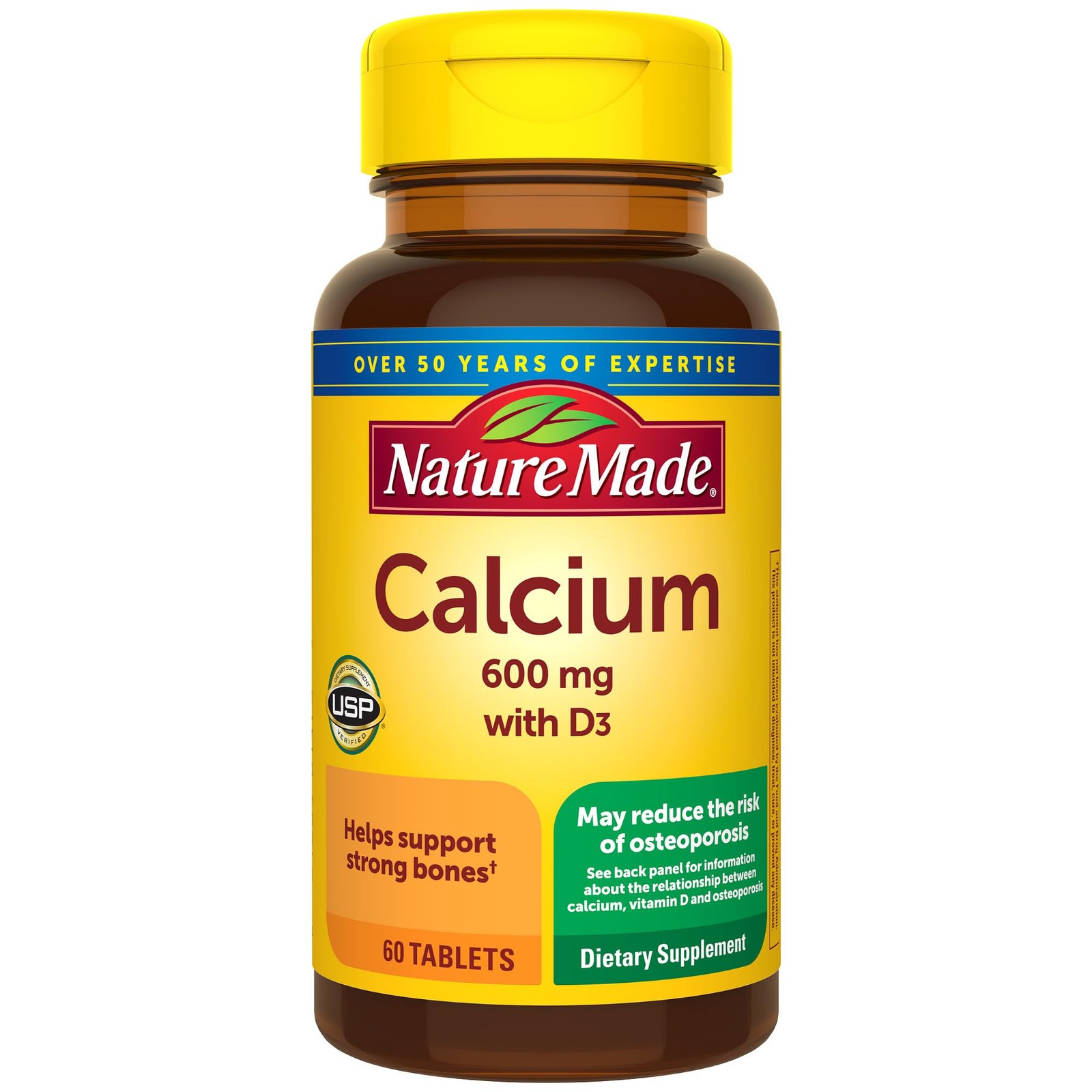 Nature Made Calcium 600 mg with Vitamin D3 for 60 Count (Pack of 1), 60