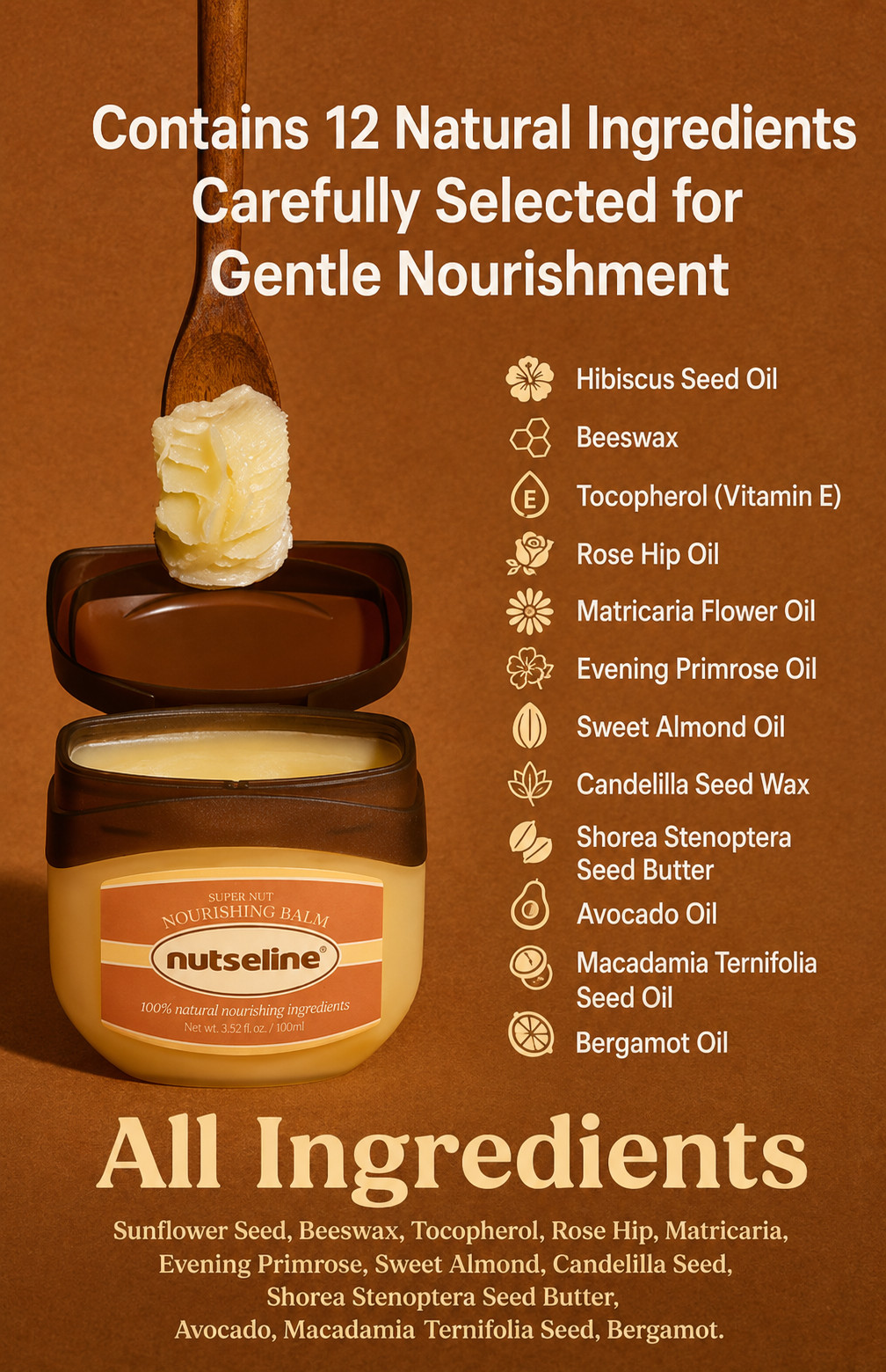 Nutseline Super Nut Nourishing Balm 50ml Multi-Purpose Moisturizing Balm