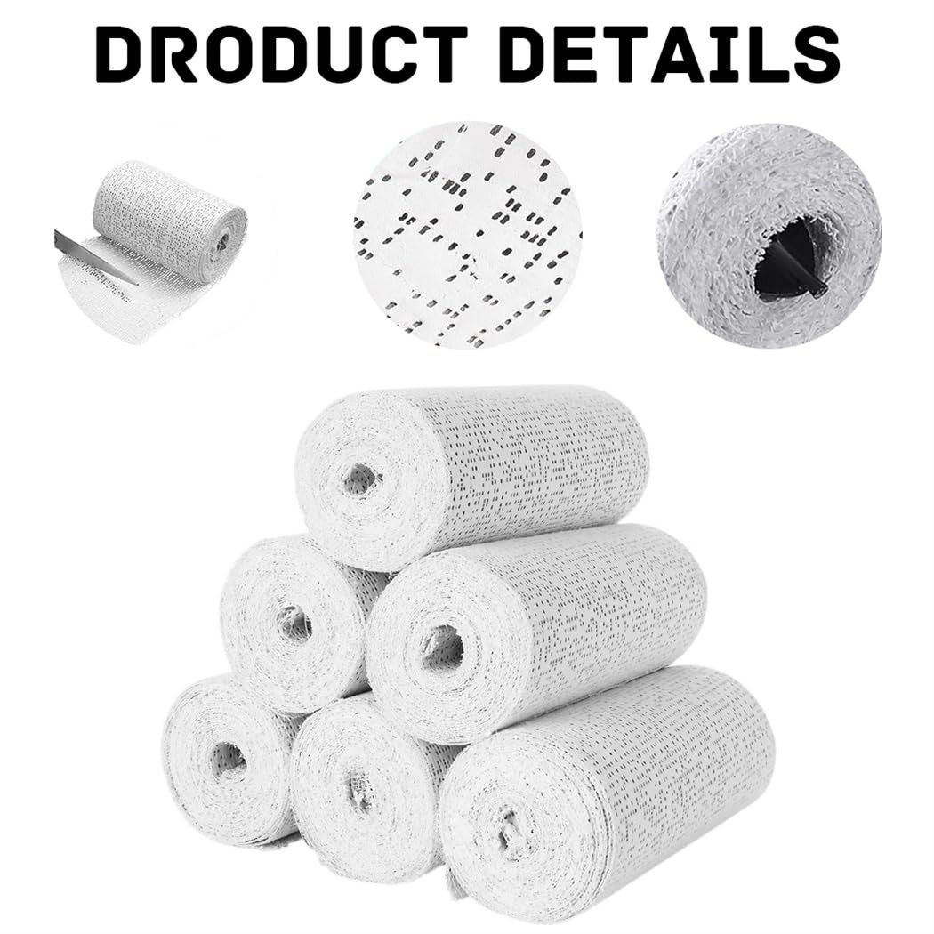 Plaster Coth Rolls 6 Pack Plaster Gauze Bandage Plaster Strip Gauze Wrap for Bod
