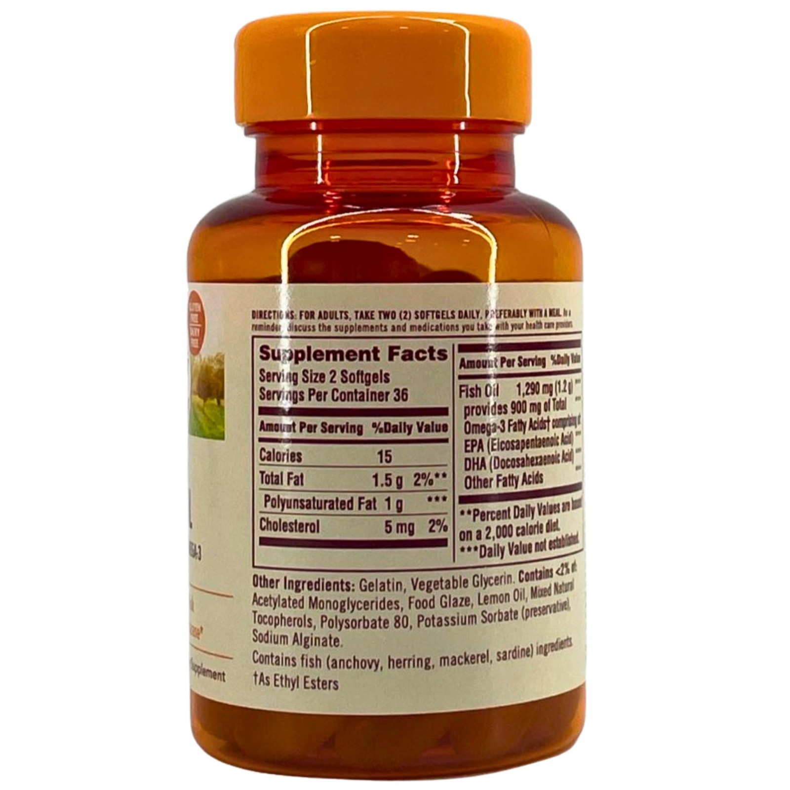 Sundown Odorless Fish Oil 1290mg 72 Softgels 2 Pack Exp 08/2026 New