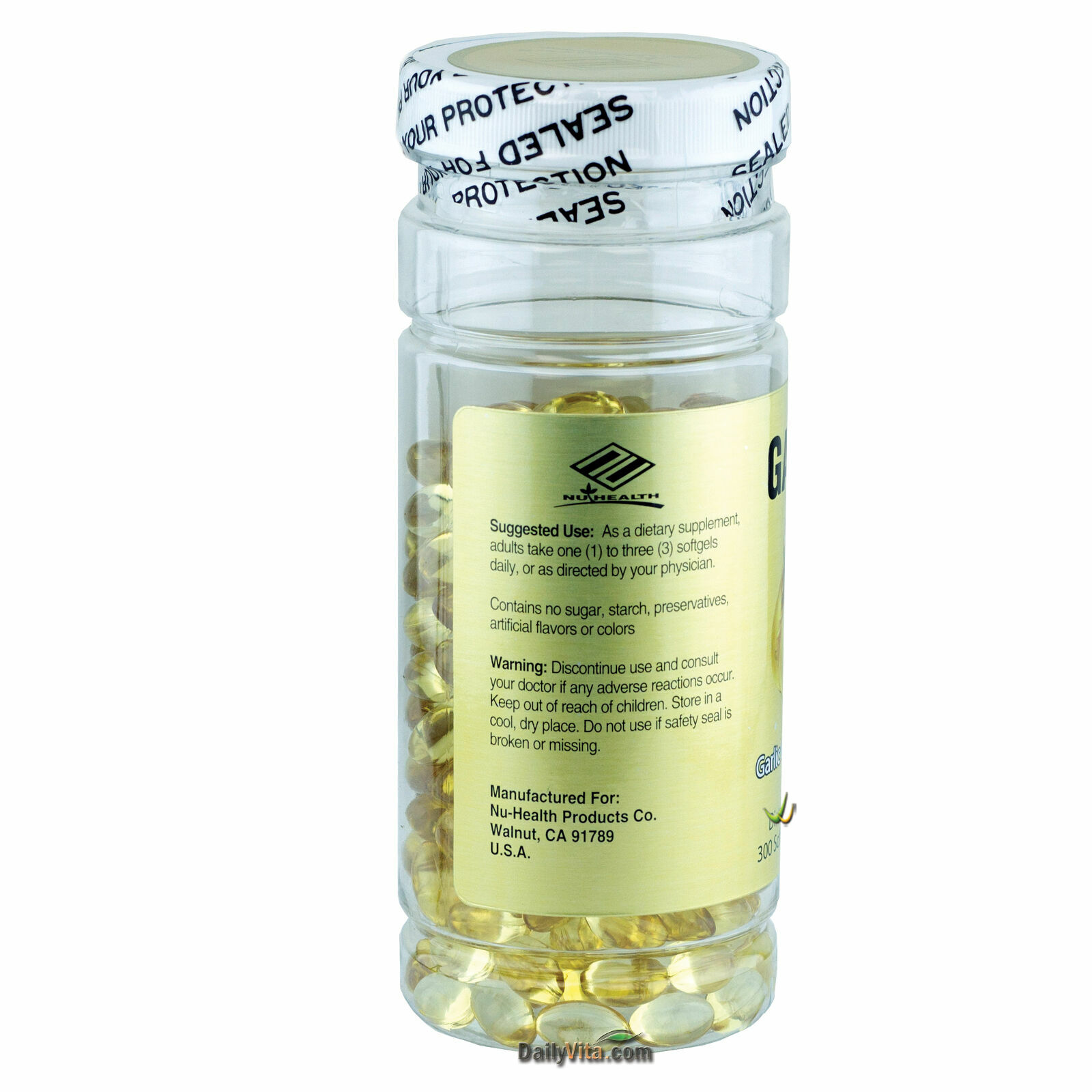 2 x NuHealth Garlic Oil 1 500 mg 300 Softgels Free Shipping Made In USA