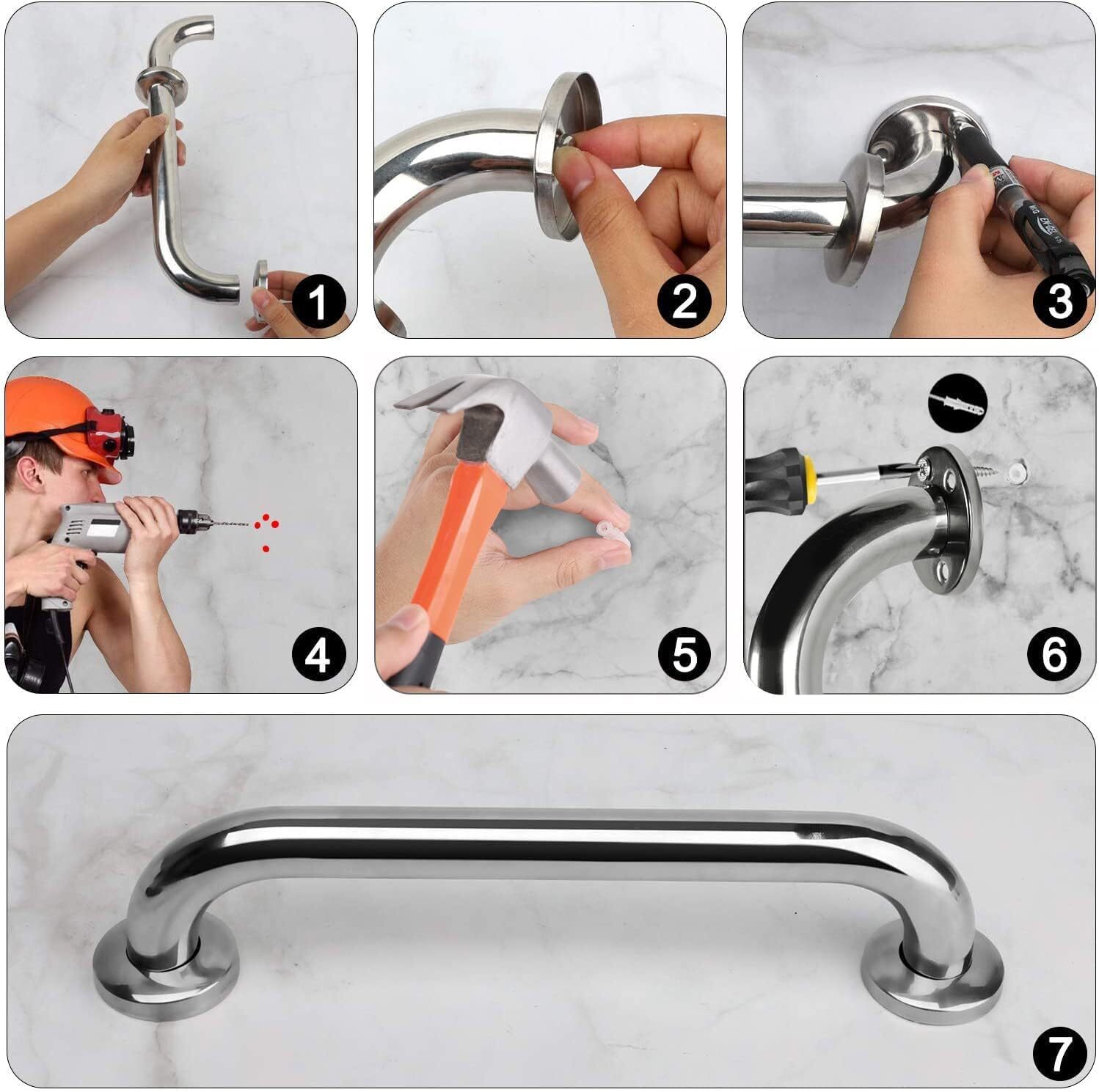 Bathroom Shower Grab Bar Handle Safety Hand Rail Support Bar Stainless Steel lot