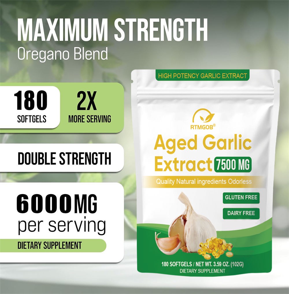 Garlic Extract Oil 7500 mg Cholesterol Health Support Antioxidant 300 Softgels