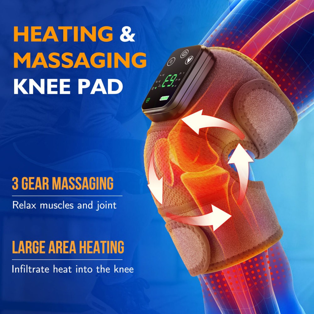 Electric Knee Massager Massage Pad with Heat Joint Pain Relief Blood Circulation