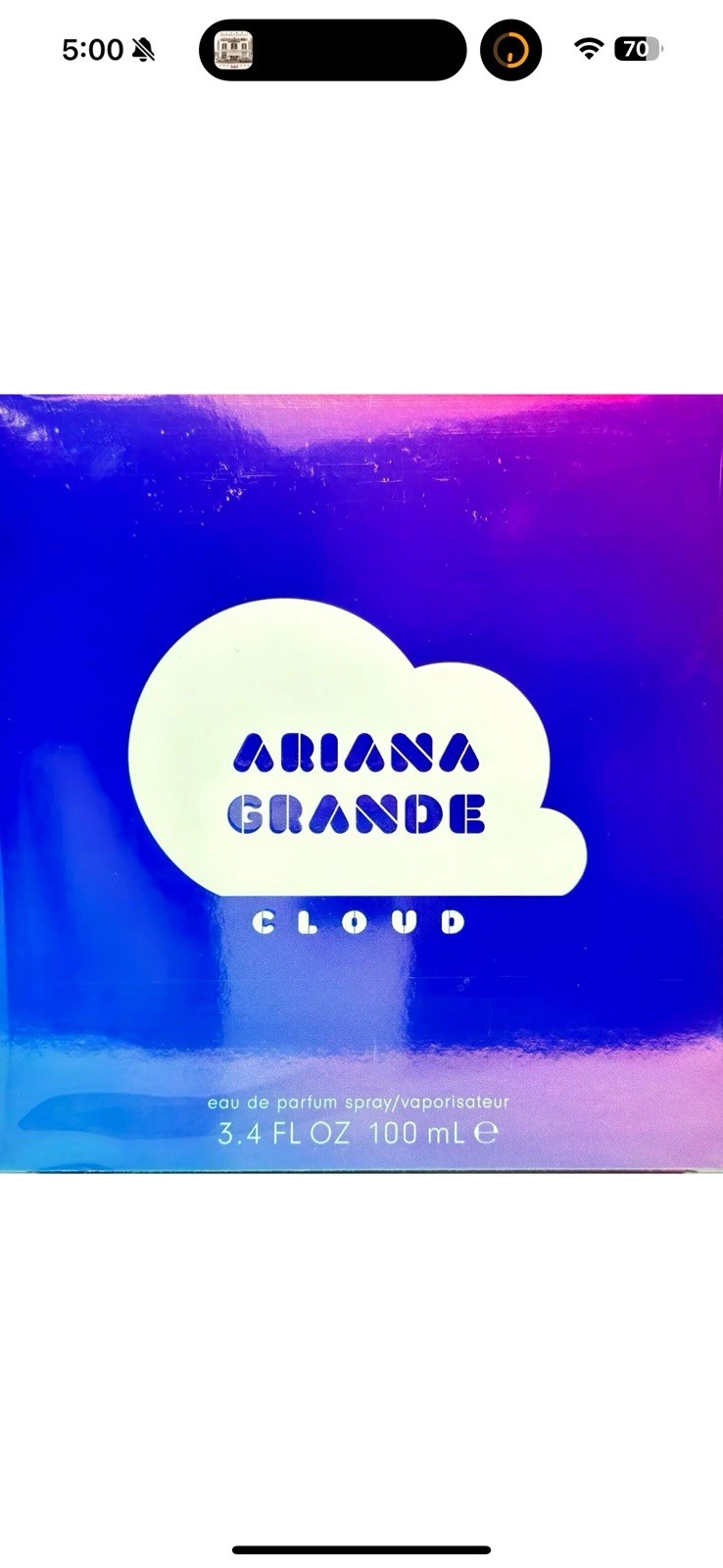 ARIANA GRANDE CLOUD EAU DE PARFUM SPRAY FOR WOMEN 3.4 Oz / 100 ml BRAND NEW ITEM