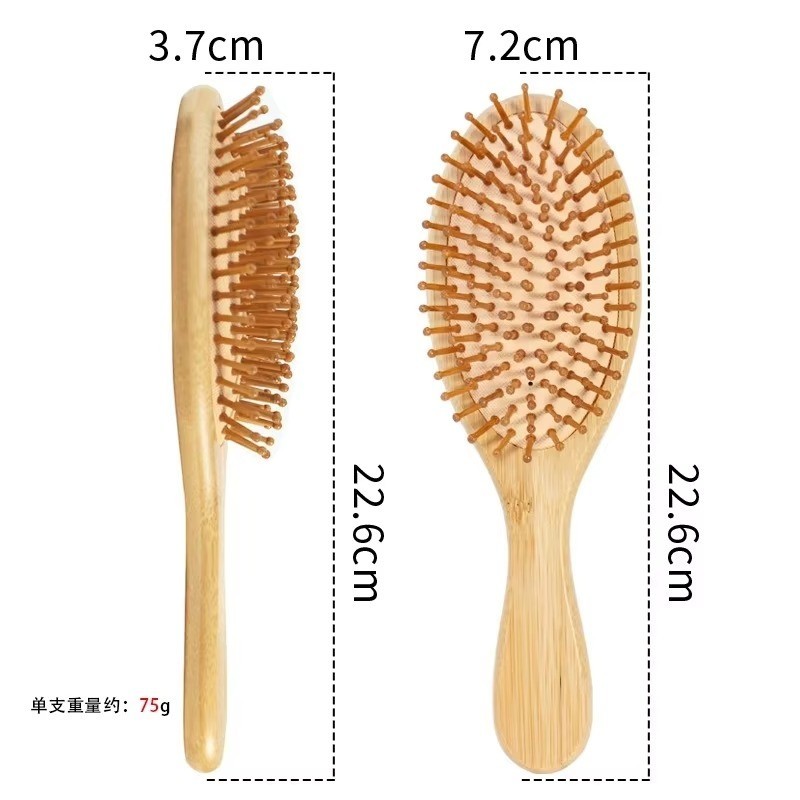 Hair brush, Natural Bamboo Paddle Detangling Hairbrush, Massage Scalp Thick/T…