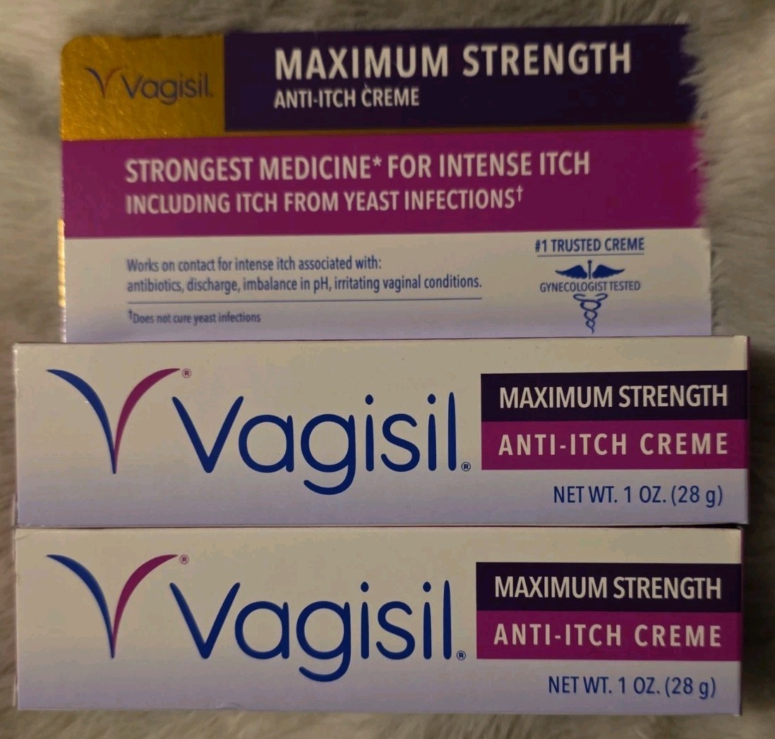 Vagisil Maximum Strength Feminine Anti-Itch Cream 1oz Lot of 2 Exp 06/2028