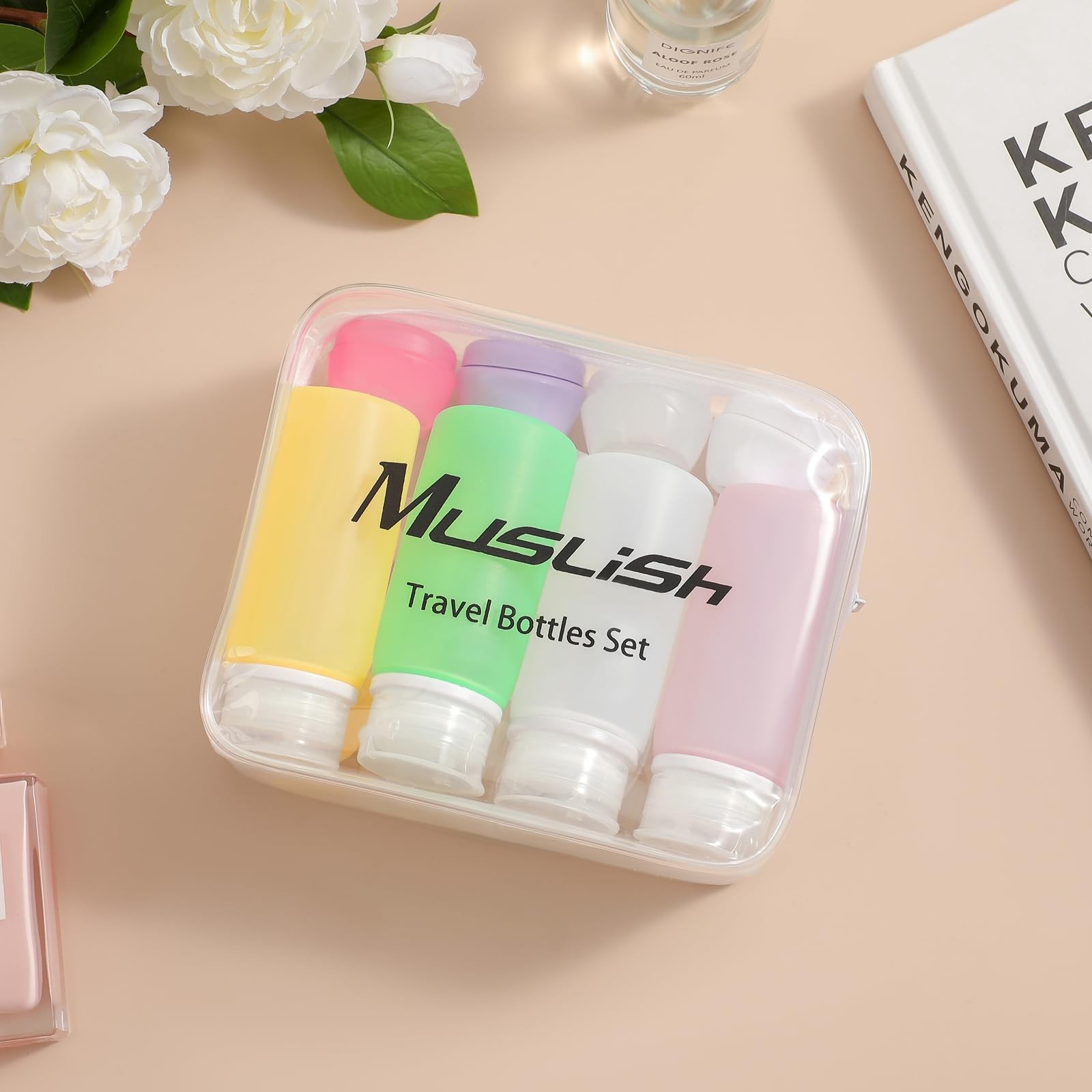 Muslish 21 Pack Leak Proof Silicone Travel Bottles Set, TSA Multi-color