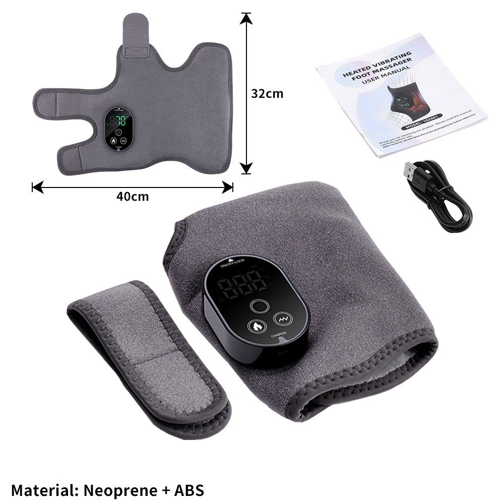 3000mAh Electric Foot Ankle Massager Brace Pain Relief Heating Vibration Therapy