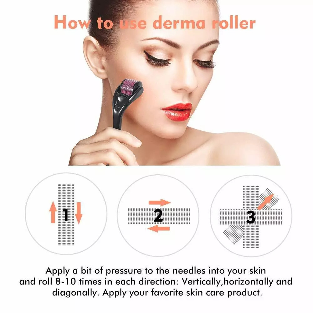 Derma Roller for Hair Loss Beard Growth 0.5-2.0mm Microneedle Dermaroller US