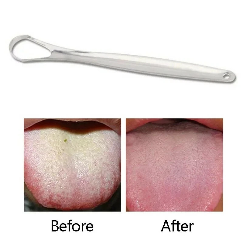 Reusable Portable Stainless Steel Tongue Scraper for Fresh Breath