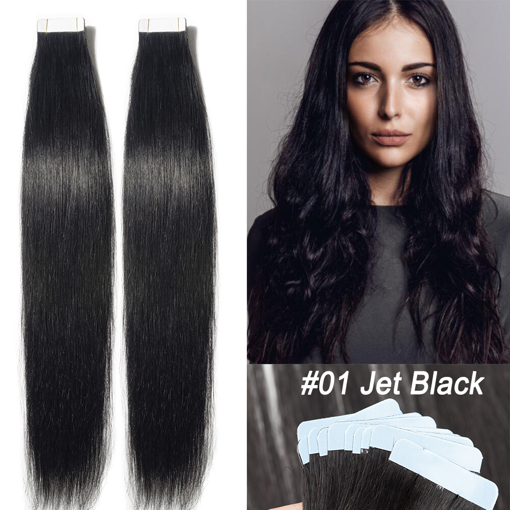 THICK Tape in 100% Human Hair Extensions Invisible Skin Weft Body-Wave Full Head