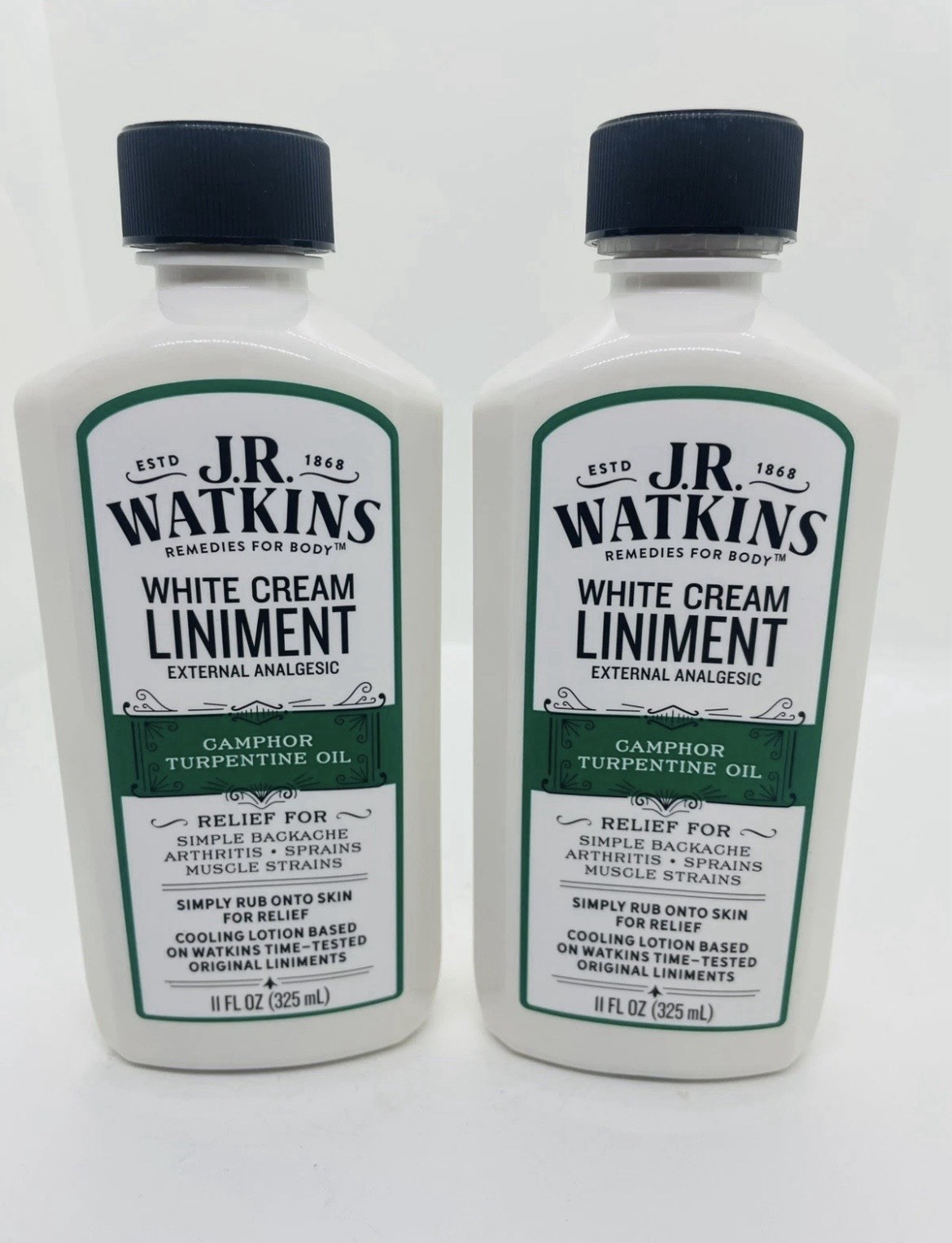New! 2Pack-J.R. Watkins White Cream Liniment – 11 Oz Bottle READ!