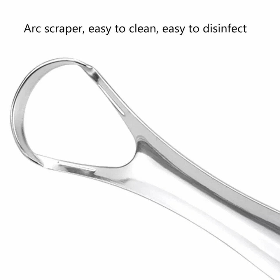Reusable Portable Stainless Steel Tongue Scraper for Fresh Breath