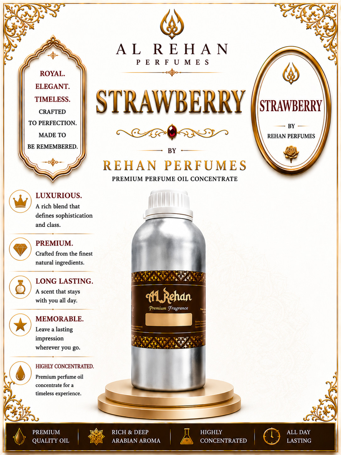 Al Rehan Perfumes Strawberry Premium Attar Perfume Oil Best Long Lasting Scent